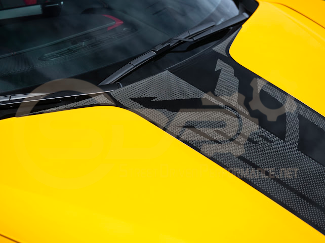 2020-UP CORVETTE C8 BRONZE ACCENT HOOD RACING STRIPE DECAL